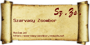 Szarvasy Zsombor névjegykártya